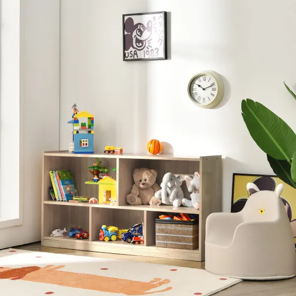 Estantería Infantil 5 Cubos - Organizador Juguetes y Libros de Madera