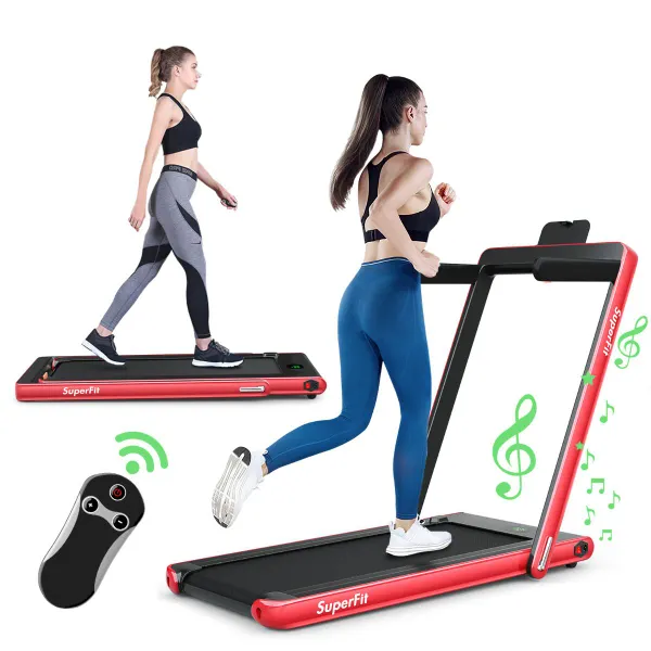 Tapis de Course Pliable 2 en 1 Électrique 2,25 HP 12 km/h Bluetooth Écran LED