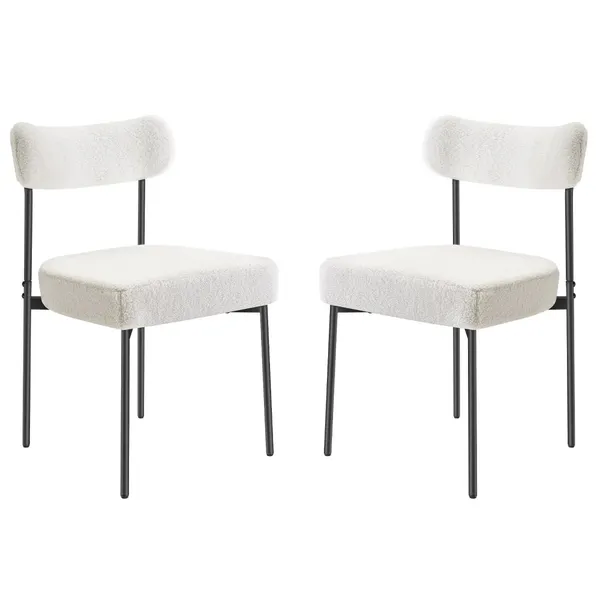Cadeiras refeição 2 pcs, moderno com encosto curvo