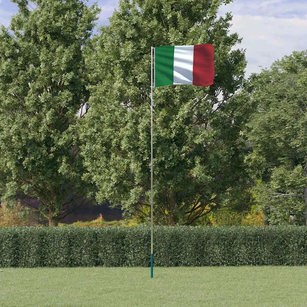Bandeira da Itália e mastro 5,5 m alumínio