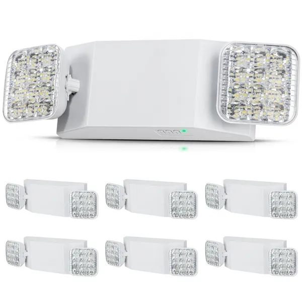 Luz emergência LED 3W bateria 180 minutos 6 unidades