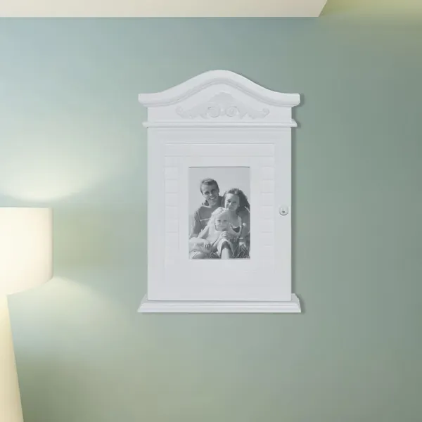 Armário de chaves com moldura para fotografias branco