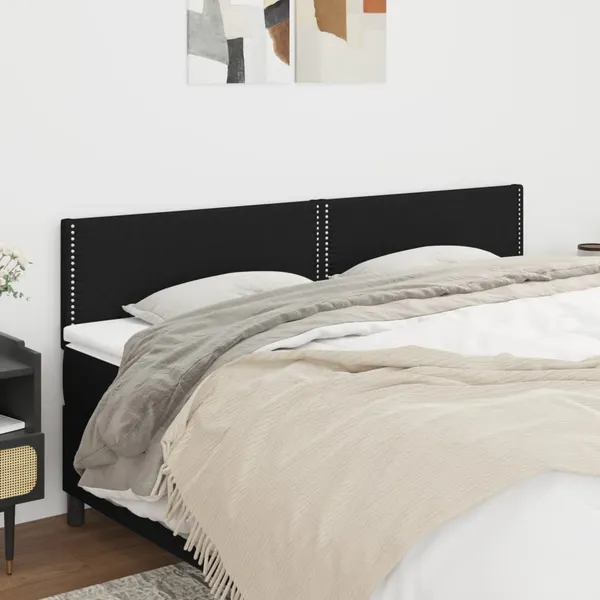 Cabeceiras preto 200x5x78/88 cm tecido