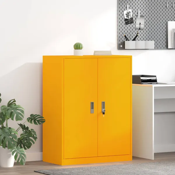 Armário de arrumação Amarelo Mostarda 80 x 40 x 105 cm Aço