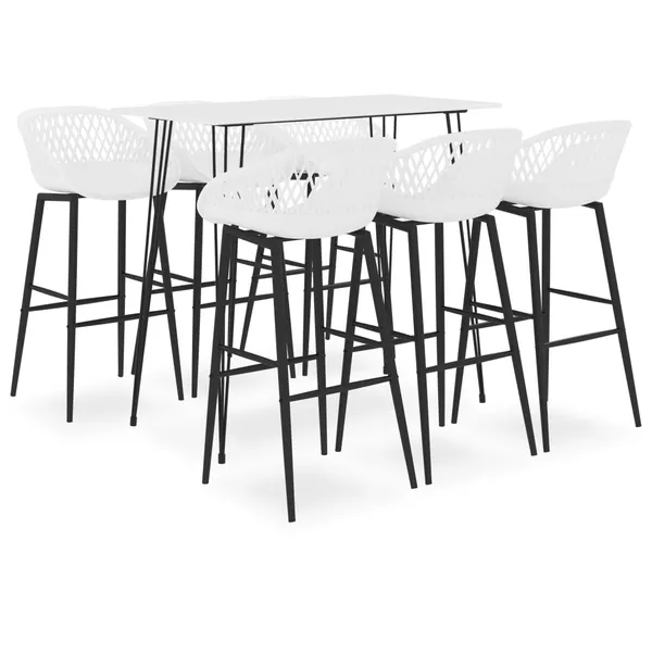 7 pcs conjunto de bar branco