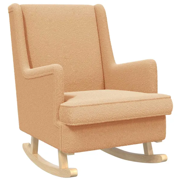 Cadeira de baloiço Bege 62 x 80 x 85 cm Tecido de Ovelha