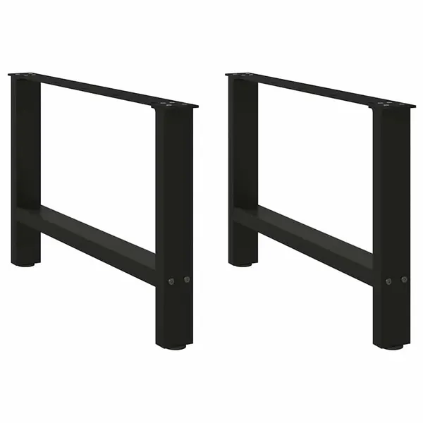 Pés para mesa de centro pretos 2 peças 70x(42-43) cm aço