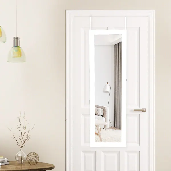 Armoire à Bijoux avec Miroir LED 12 Lumières Organisateur Mural 37 x 8,5 x 120 cm