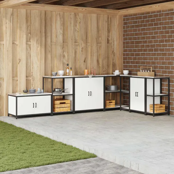 Armazenamento de Cozinha com porta Branco 90 x 50 x 53 cm Aço