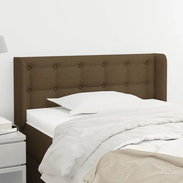 Cabeceira de cama c/ abas tecido 83x16x78/88 cm castanho