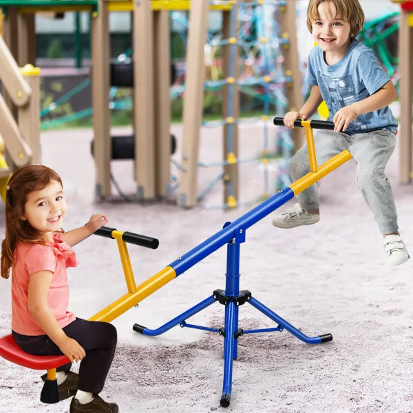Balançoire Pivotante 360° 2 Places avec Verrouillage de Jambes pour Extérieur