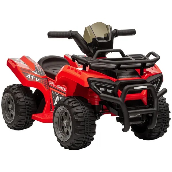 Quadriciclo Elétrico para Crianças de 18-36 Meses Veículo Elétrico a Bateria 6V Infantil com Velocidade 2km/h 70x42x45 cm Vermelho