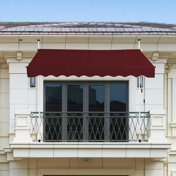Tenda da Esterno 200x125 cm Altezza Regolabile 2-3 m Manovella Manuale Resistente alle Intemperie