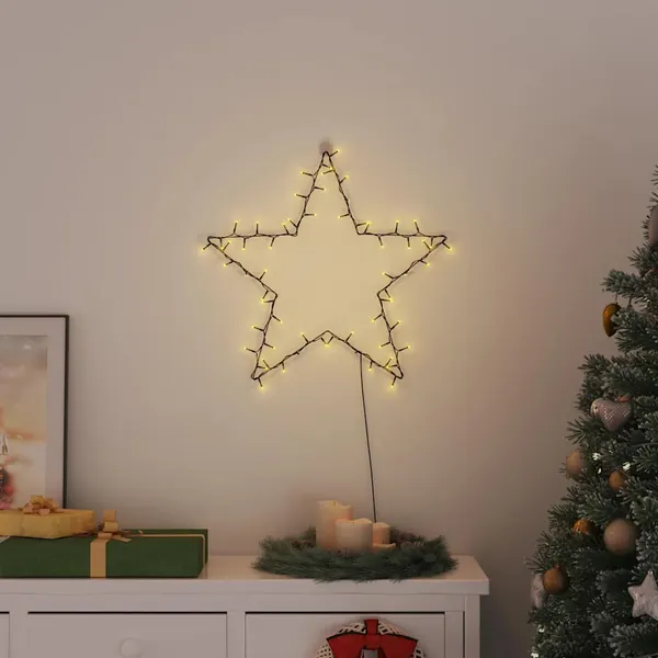 Luzes de Natal silhueta estrela 80 LEDs branco quente