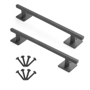 Puxador porta estilo celeiro 320mm aço carbono oxidação 2pç