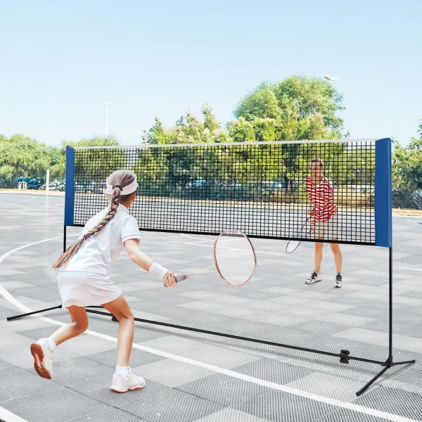 Filet de Badminton Portable Réglable en Hauteur 89-155cm avec Support
