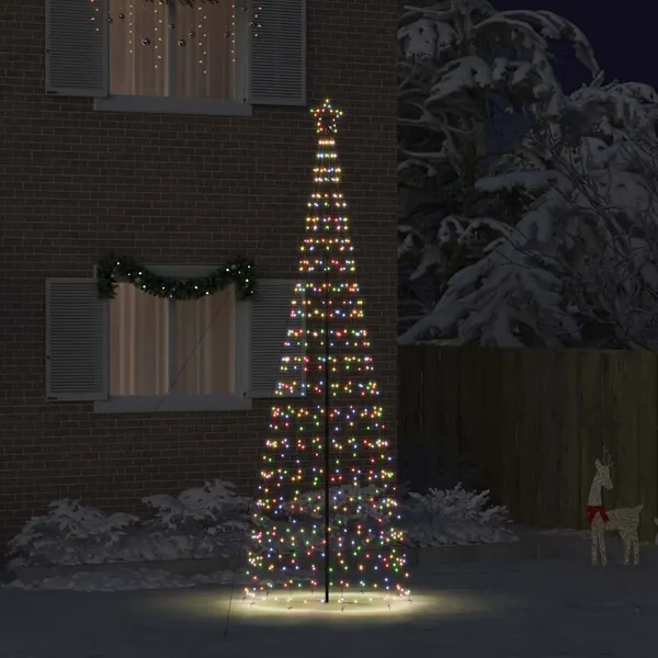 Árvore de Natal LED com Estacas para o Solo Multicolor 400 cm