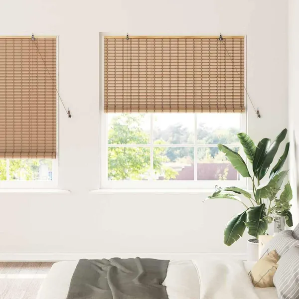 Estores de rolo com cortinas Manual Natura 150 x 220 cm Bambu