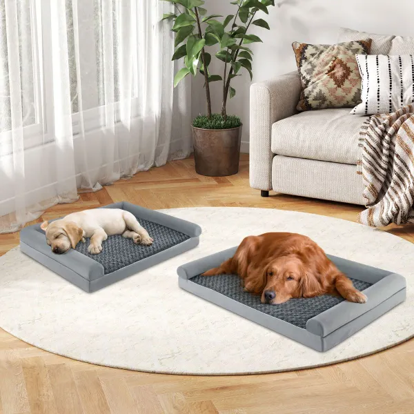 Cama Ortopédica de Espuma para Perros Tamaño XXL Cojín 18cm Funda Extraíble 135x91x18cm