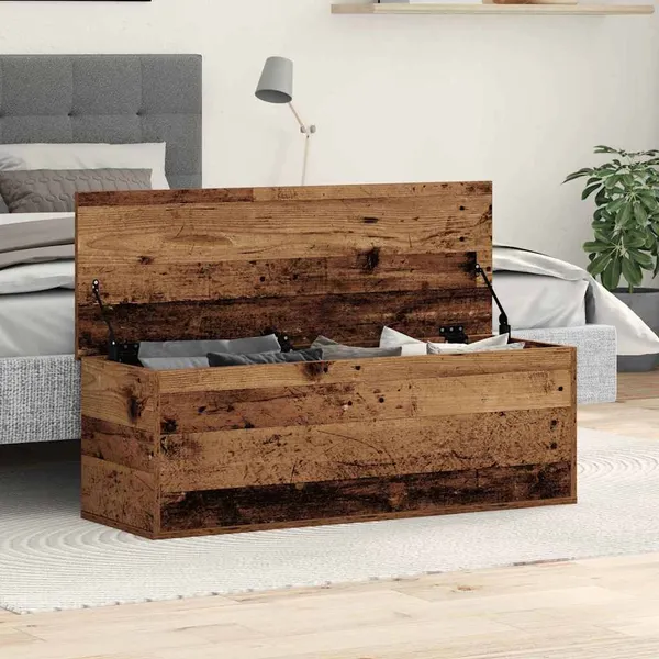 Caixa de Armazenamento Madeira Antiga 102 x 35 x 35 cm