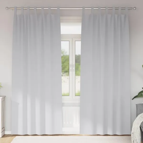 Cortinas Blackout com Argolas 2 pcs Cinza Claro 260 x 140 cm