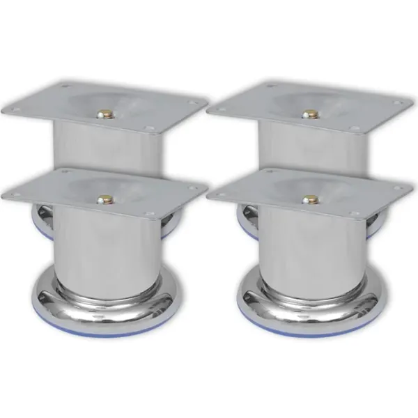 Pés de sofá redondos 4 pcs 60 mm cromado