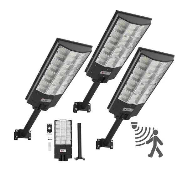Luminárias solares rua 8000W 450000LM IP65 - 3 un