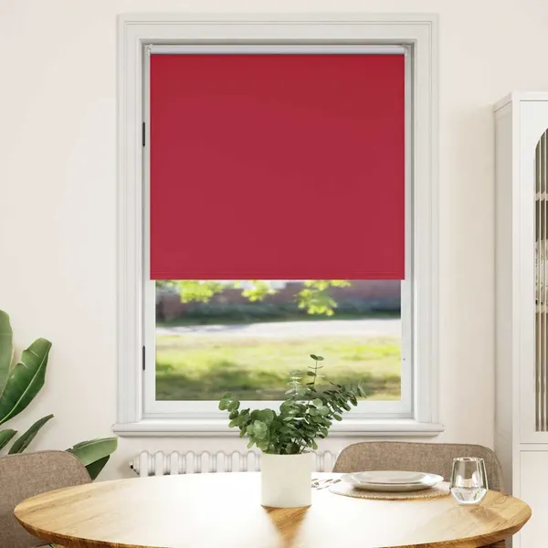 Cortina de rolo blackout 84,4x175 cm, largura do tecido 80 cm, vermelha