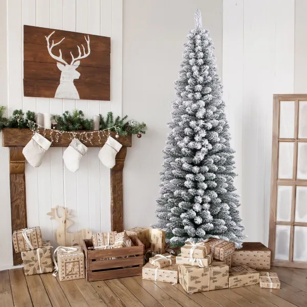 Árvore de Natal Artificial Nevada 180 cm com 460 Ramos e Base Metálica Dobrável