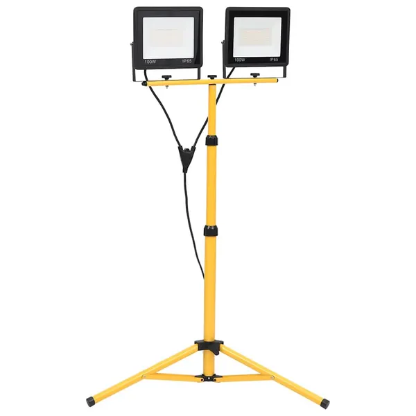 Projetor c/ iluminação LED e tripé 2x100 W branco frio
