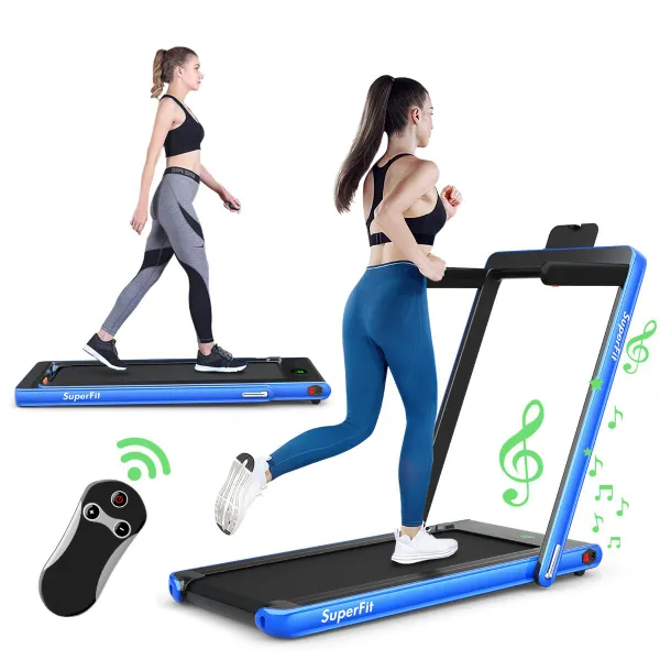 Cinta de Correr Dobrável 2 em 1 Elétrica 2,25 HP 12 Km/h Bluetooth Ecrã LED