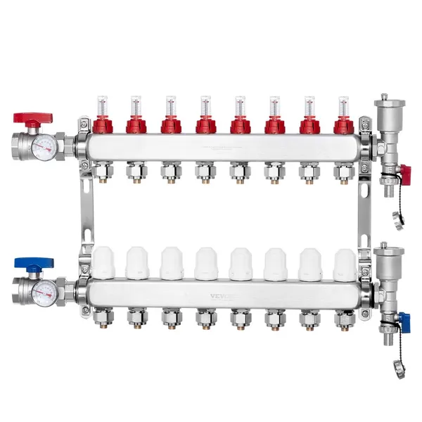 Colector radiant 8 ramos 1/2 PEX piso aquecido
