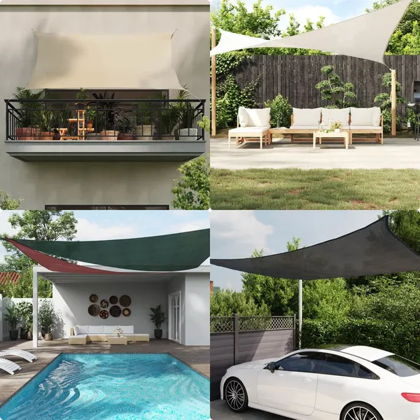 Para-sol estilo vela quadrado 160 g/m² 7x7 m PEAD cinza-claro