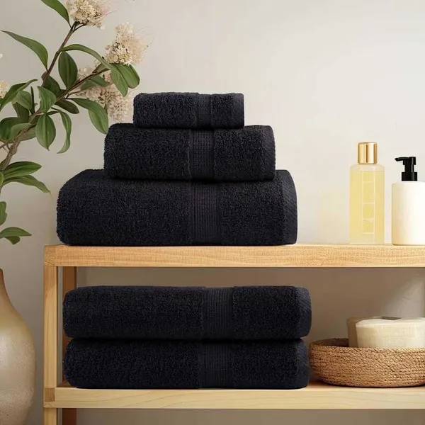 Toalha de Convidado SOLUND 25 pcs Preto 100 x 200 cm 550 gsm