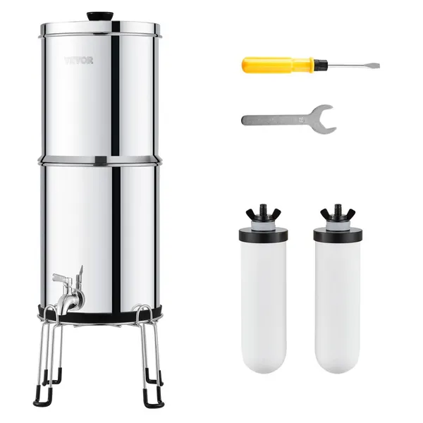 Filtro de água 2,25G aço inox, reduz cloro 99%, 2 filtros