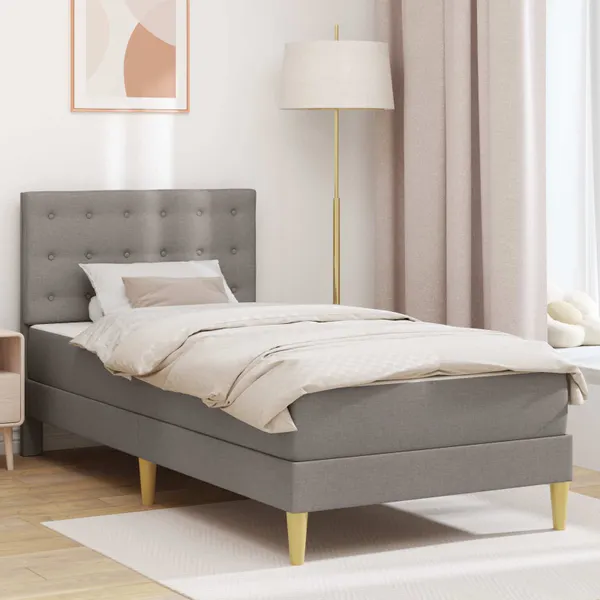 Estrutura de cama com colchão Cinzento-acastanhado 100 x 200 cm