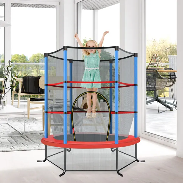 Cama Elástica Infantil 165 cm com Rede Segurança 360° Espuma Acolchoada