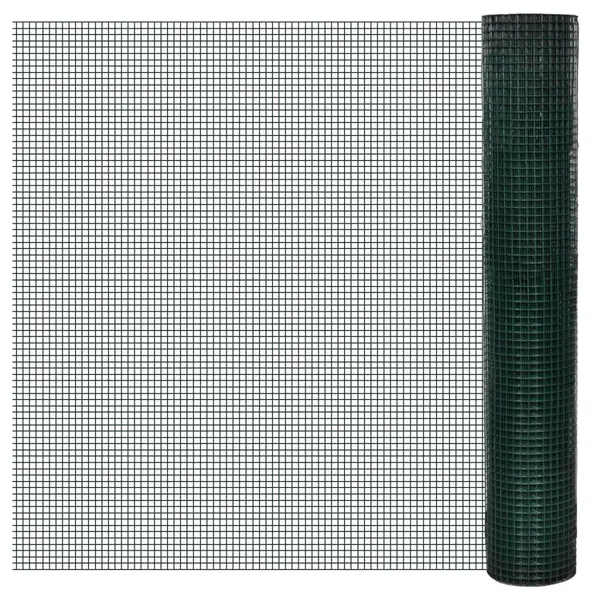 Cerca arame p/ galinheiro c/ revestimento PVC 25x1 m aço verde