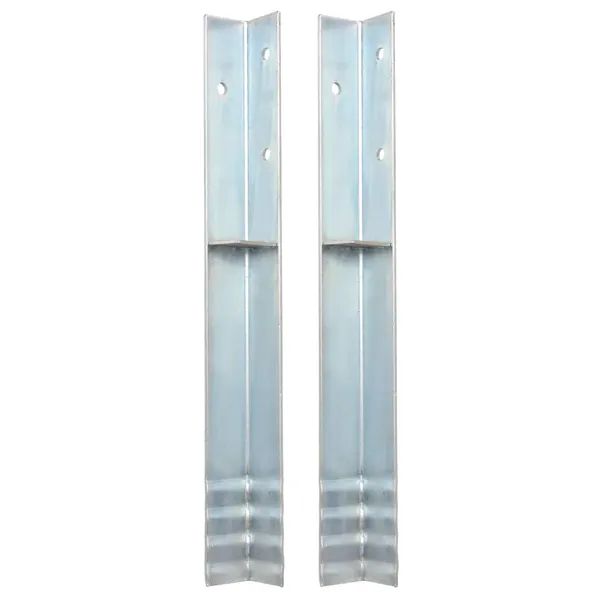 Âncora de fixação no chão em L 2 pcs aço galvanizado 5x5x50 cm