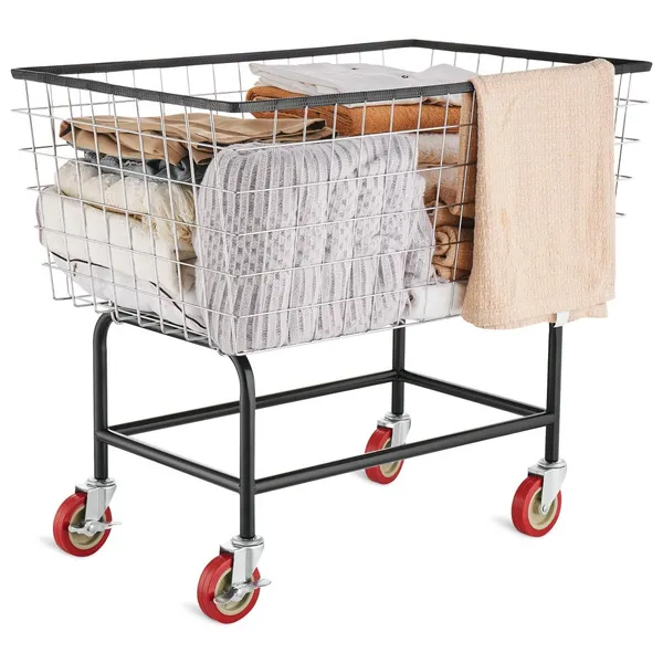 Carrinho roupa 4,5 bushel 35"x15,7"x22" aço cromado