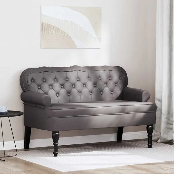Banco Chesterfield Cinzeto 119,5 x 64,5 x 75 cm Couro Sintético
