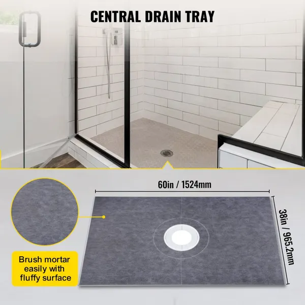Kit Raio Duche 38" x 60" ABS Grelha Aço Inoxidável