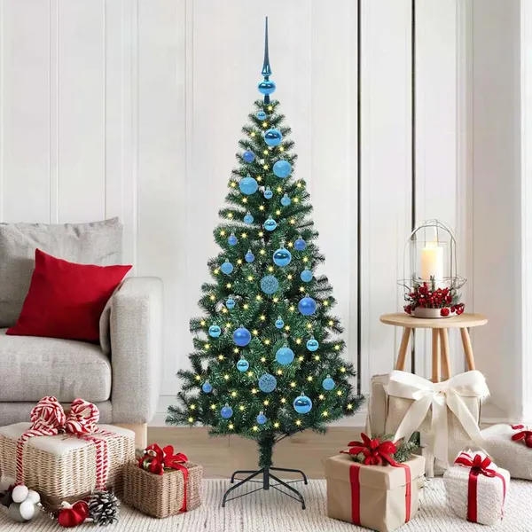 Árvore de Natal Artificial Pré-iluminada Verde 150 cm