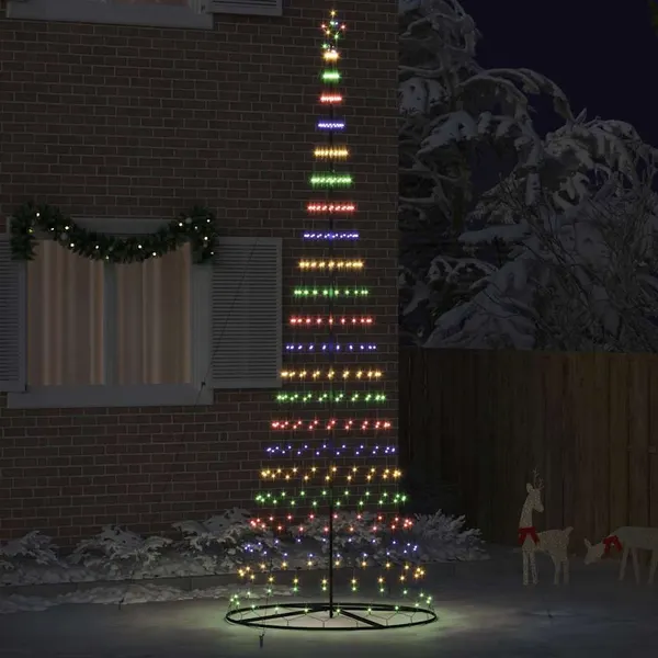 Árvore de Natal LED com 455 LEDs Multicolor 399 cm Metal