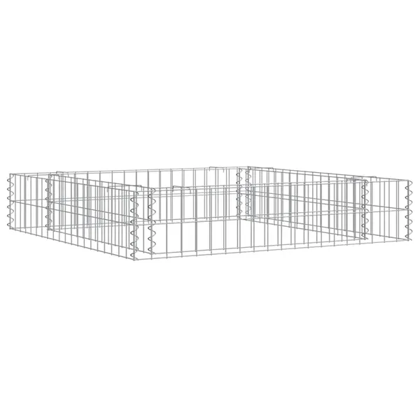 Canteiro elevado/cesto gabião 100x100x20 cm aço galvanizado