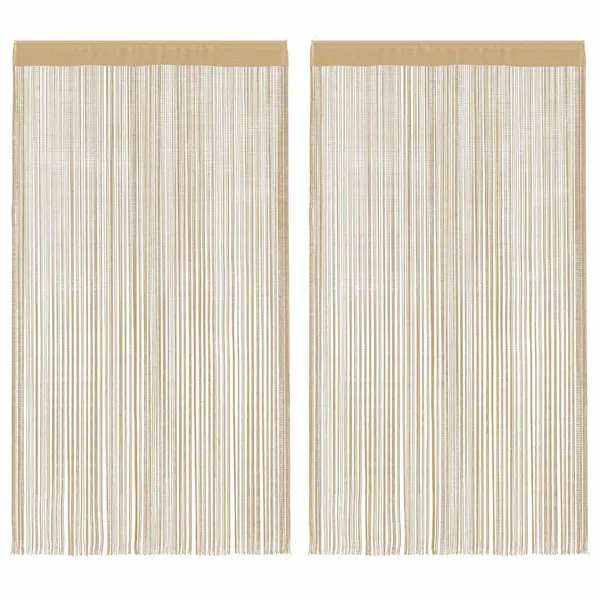 Cortinas de hilos 2 pcs 100x250 cm beige