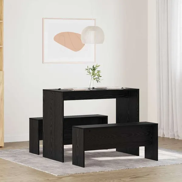 Conjunto de sala de jantar 2 pcs Carvalho preto