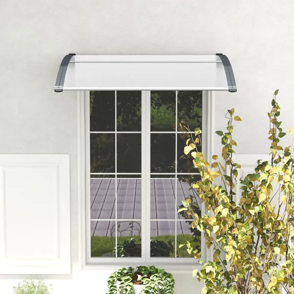 Pensilina 122 x 99 cm Protezione Solare Pioggia Neve Vento Tenda Esterna