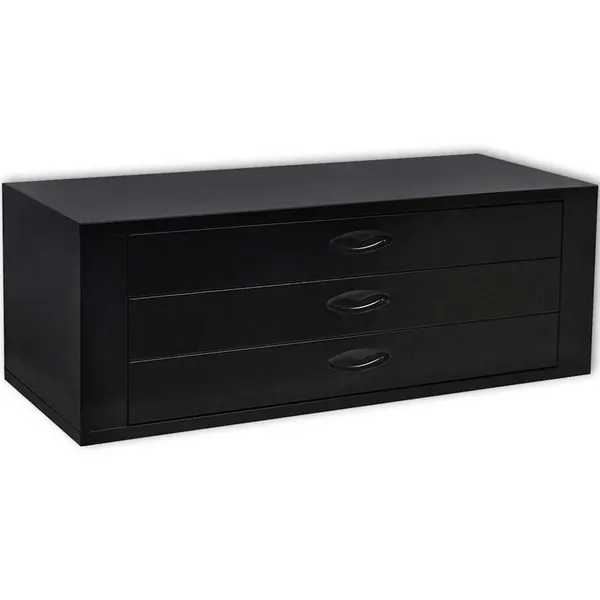 Caixa de ferramentas em metal 3 gavetas preto