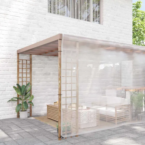 Lona com Olhais Transparente 10 x 10 m Polietileno